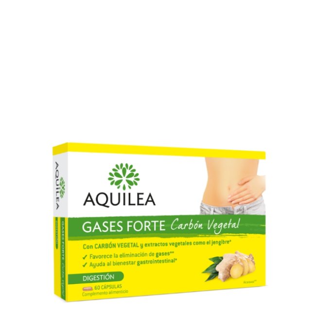 6359349-aquileagasesforte.jpg Box of Aquilea Strong Gases Capsules by Aquilea, a food supplement indicated for the elimination of gastrointestinal gases.