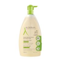 Bottle  of  A-Derma  Gel  Ultra  Rich  Shower  by  A-Derma,  a  shower  gel  indicated  for  cleansing  and  soothing  dry  skin.