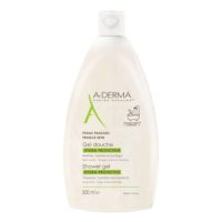 Bottle  of  A-Derma  Gel  Hydra-Protector  Shower  by  A-Derma,  a  shower  gel  indicated  for  moisturizing  and  protecting  sensitive  skin.