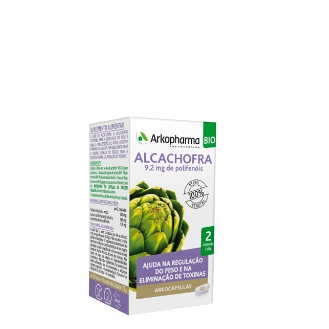 arkocapsulas-alcachofra40.jpg Box of Arkopharma Artichoke BIO Capsules by Arkopharma, a capsule supplement indicated for weight regulation and toxins.