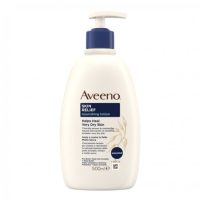 Bottle  of  Aveeno  Skin  Relief  Moisturizing  Body  Lotion  by  Aveeno,  a  body  lotion  indicated  for  repairing  very  dry  skin.