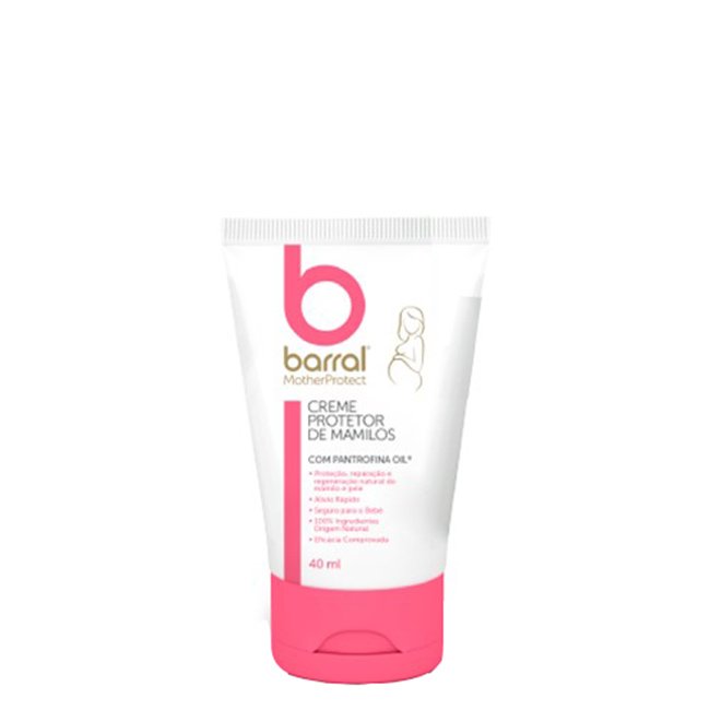 barralcrememamilos40ml.jpg Tube of Barral Mother Nipple Protective Cream by Barral, a repairing cream indicated for protecting nipples during breastfeeding.