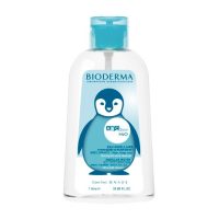 Bottle  of  Bioderma  ABCDerm  H2O  Micellar  Water  by  Bioderma,  a  micellar  water  indicated  for  cleansing  baby  sensitive  skin.