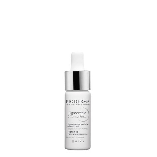 biodermapigmentbiocconcentrate.jpg Bottle of Bioderma Pigmentbio C-Concentrate by Bioderma, a brightening serum indicated for correcting dark spots and skin radiance.