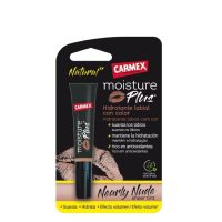 Tube  of  Carmex  Moisture  Plus  Hydrating  Lip  Balm  Tint  by  Carmex,  a  tinted  balm  indicated  for  lip  hydration  and  protection.