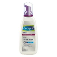 Bottle  of  Cetaphil  Pro  Redness  Control  Foam  Wash  by  Cetaphil,  a  cleansing  foam  indicated  for  sensitive  skin  with  redness.