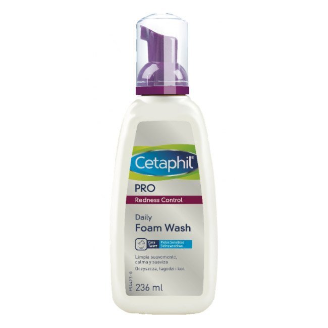 cetaphilprorednesscontrolespuma.jpg Bottle of Cetaphil Pro Redness Control Foam Wash by Cetaphil, a cleansing foam indicated for sensitive skin with redness.