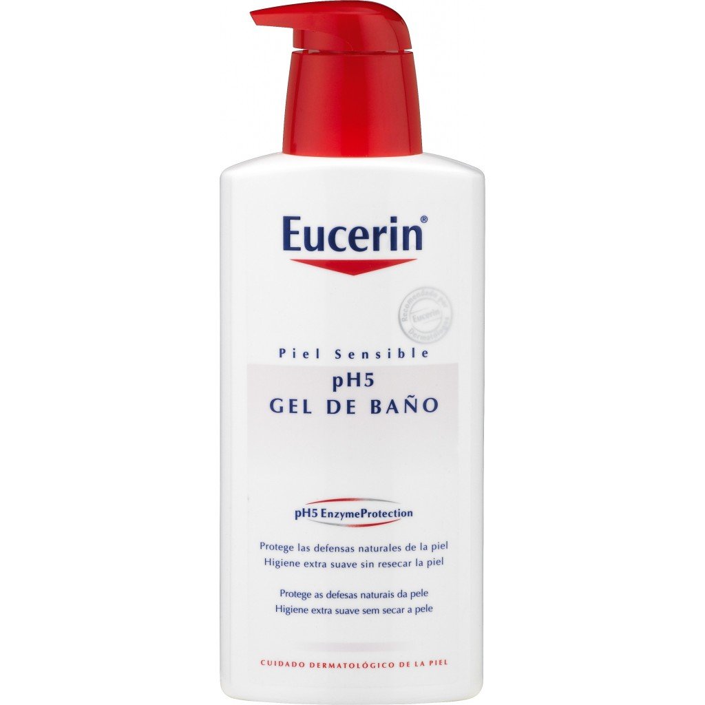 cnp_6532556_66.jpg Bottle of Eucerin pH5 Soap-Free Wash Gel by Eucerin, a shower gel indicated for gentle cleansing of sensitive skin.