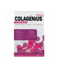 Box  of  Colagenius  Beauty  Tablets  by  Colagenius,  a  food  supplement  indicated  for  the  health  of  skin,  hair,  and  nails.