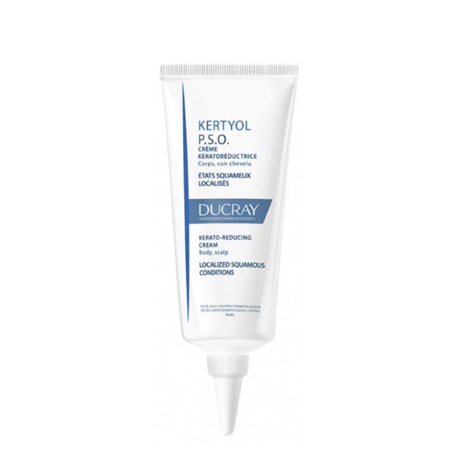 ducraykertyolpsocreme.jpg Tube of Ducray Kertyol PSO Concentrate by Ducray, a concentrated cream indicated for psoriasis-prone skin and itching.
