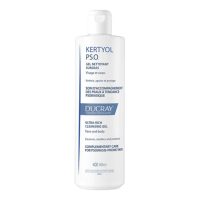 Bottle  of  Ducray  Kertyol  PSO  Cleansing  Gel  by  Ducray,  a  cleansing  gel  indicated  for  soothing  itching  in  psoriasis  prone  skin.