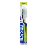 Product  container  of  Elgydium  Extreme  Ages  Toothbrush  by  Elgydium,  a  medium  toothbrush  indicated  for  teenagers  oral  hygiene.