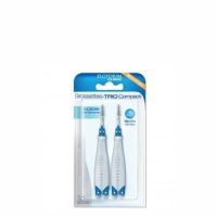 Box  of  Elgydium  Clinic  Trio  Compact  Interdental  Brushes  by  Elgydium,  a  brush  set  indicated  for  cleaning  narrow  interdental  spaces.