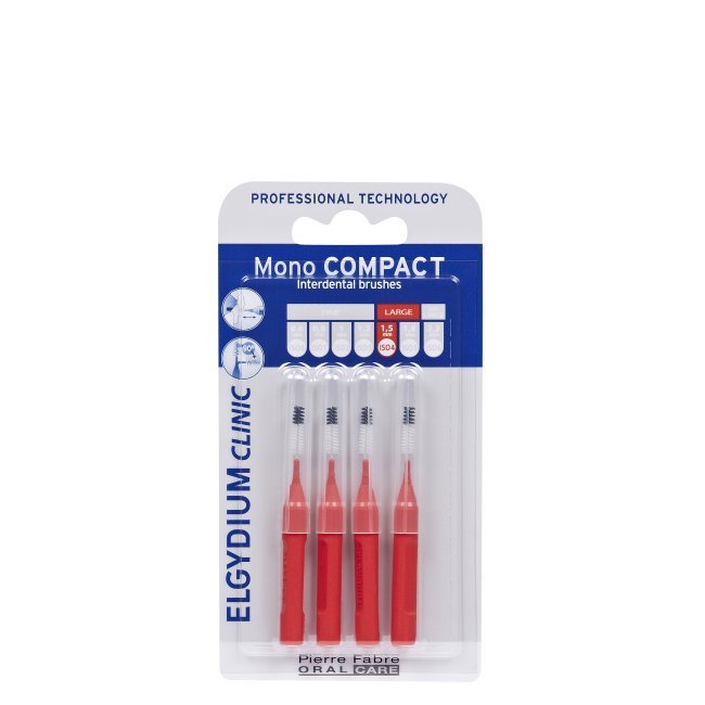 elgydiummonocompactvermelho.jpg Elgydium Clinic Pinceles Mono Compact Rojo 4 unid. - Image 1