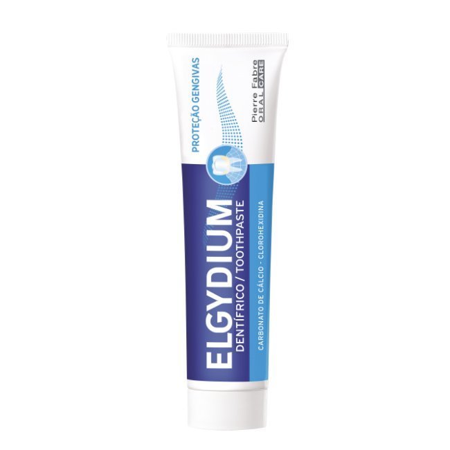 elgydiumprotecaogengivas75ml.jpg Tube of Elgydium Anti-Plaque Toothpaste by Elgydium, a toothpaste indicated for plaque prevention and gum health.