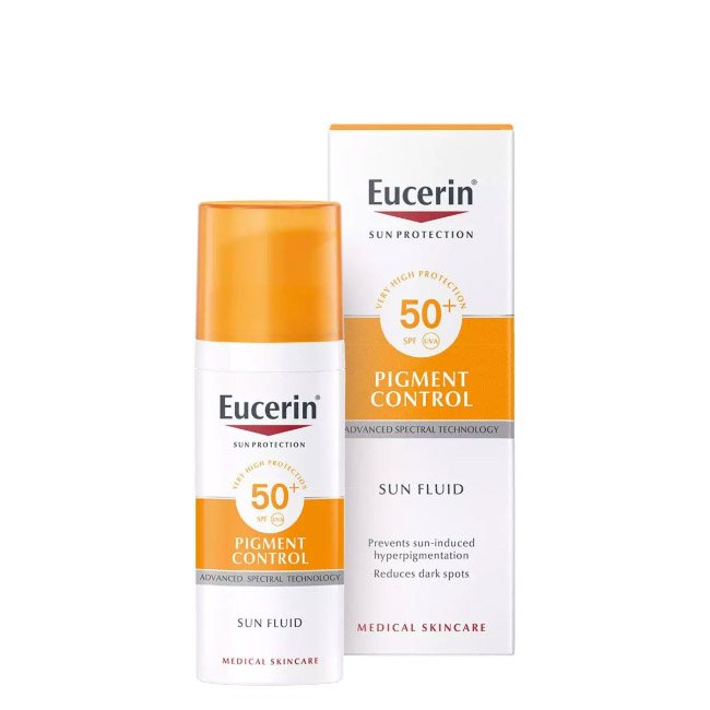 eucerinsunpigmentcontrolspf50_.jpg Bottle of Eucerin Sun Fluid Pigment Control SPF50