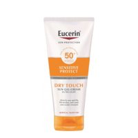 Bottle  of  Eucerin  Sun  Gel-Cream  Dry  Touch  Sensitive  Protect  SPF50