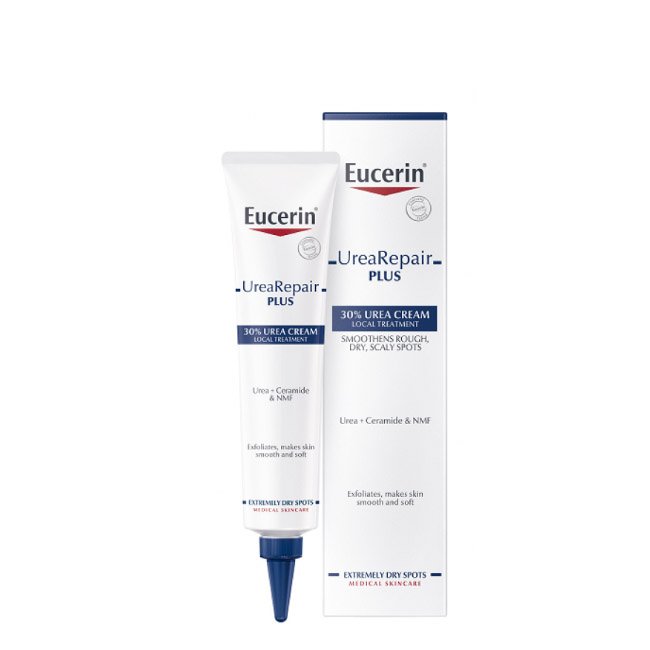 eucerinurearepairplus30_.jpg Tube of Eucerin UreaRepair Plus Cream 30% Urea by Eucerin, a moisturizing cream indicated for very dry and rough skin.