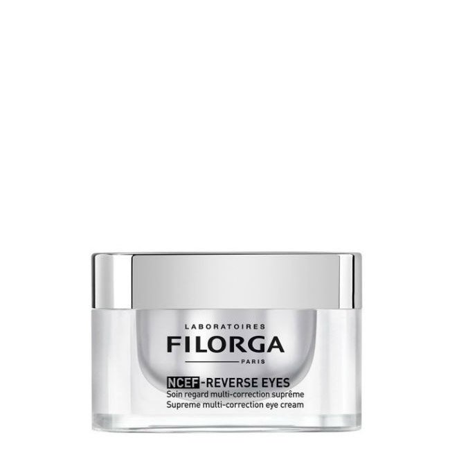 filorgancefreverseeyes.jpg Tube of Filorga NCEF-Reverse Eyes Supreme Multi-Correction Eye Cream by Filorga, a cream-gel indicated for eye contour aging.