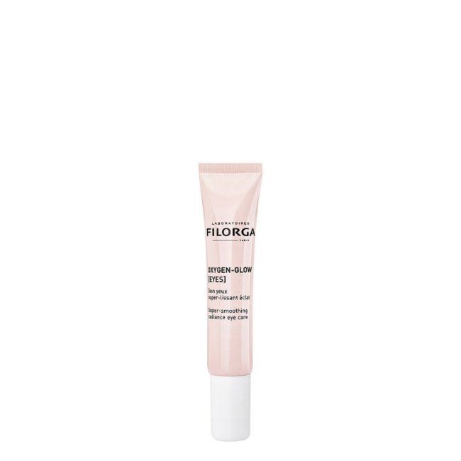 filorgaoxygengloweyes.jpg Tube of Filorga Oxygen-Glow Eyes Super-Smoothing Radiance Eye Care by Filorga, a gel indicated for reducing dark circles.