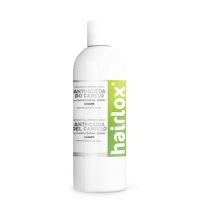 Bottle  of  Hairlox  Anti-Hair  Loss  Shampoo  by  Hairlox,  a  shampoo  indicated  for  increasing  hair  resistance,  shine,  and  vitality.