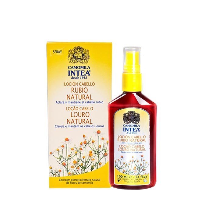 intealouronatural.jpg Spray of Intea Chamomile Natural Blonde Lotion by Intea, a lightening lotion indicated for progressive hair coloring.
