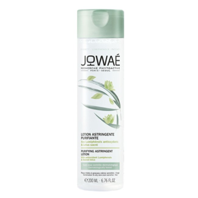 jowaeflorlotuslocaoadstringente.jpg Bottle of Jowaé Purifying Astringent Lotion by Jowaé, a lotion indicated for purifying and refreshing oily and sensitive skin.
