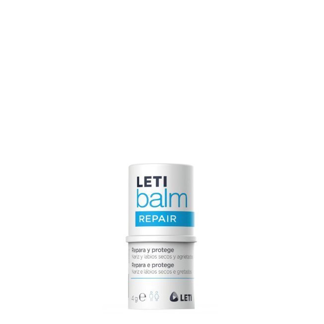 letibalmrepairstick.jpg Product container of Letibalm Repair Stick Nose and Lips, a fondant stick indicated for hydrating and soothing the nose and lips.
