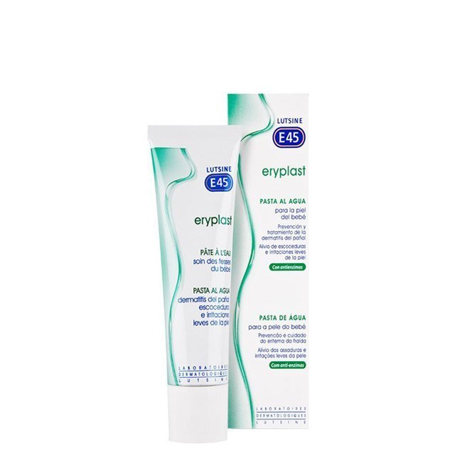 lutsineeryplastpastaagua75.jpg Tube of Lutsine Eryplast Cream Water Paste by Lutsine, a creamy paste indicated for baby diaper area skin protection.