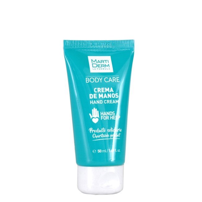 martidermcrememaos_1.jpg Tube of Martiderm Body Care Moisturizing Cream Hands by Martiderm, a cream indicated for moisturizing and repairing hands.