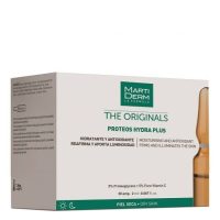 Box  of  Martiderm  The  Originals  Proteos  Hydra  Plus  Ampoules  by  Martiderm,  a  fluid  treatment  indicated  for  hydrating  dry  skin.