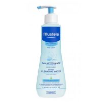 Bottle  of  Mustela  Physiobebé  Cleansing  Water  Without  Rinsing  by  Mustela,  a  micellar  water  indicated  for  baby  skin  cleansing.