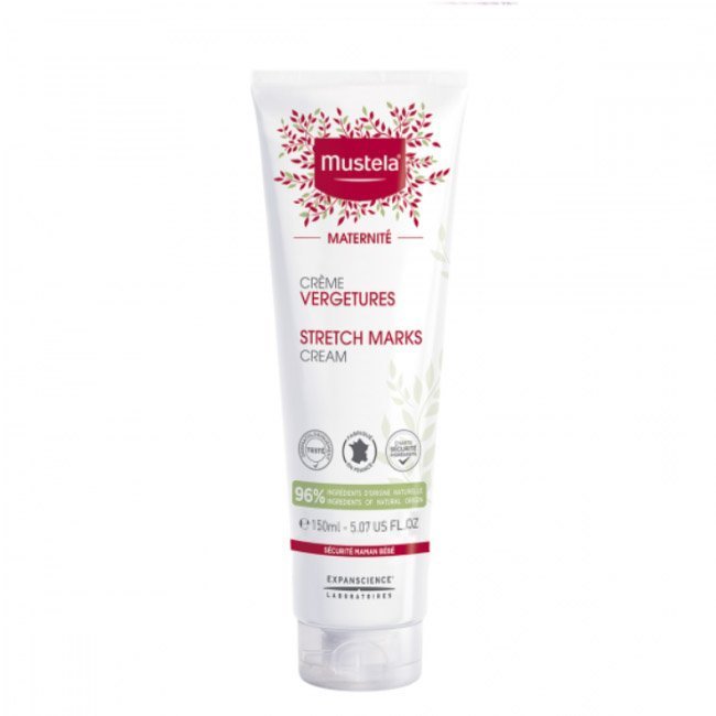 mustelamaternidadecremeestrias150.jpg Tube of Mustela Maternity Anti-Stretch Cream by Mustela, a preventive cream indicated for stretch marks during pregnancy.