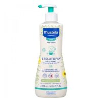 Bottle  of  Mustela  Stelatopia  Cleansing  Gel  by  Mustela,  a  cleansing  gel  indicated  for  atopic  skin  of  babies  and  children.