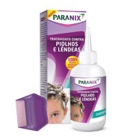 Bottle  of  Paranix  Lice  Treatment  Shampoo  by  Paranix,  a  2-in-1  shampoo  indicated  for  the  elimination  of  lice  and  nits.