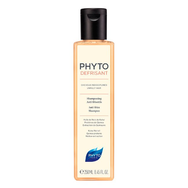 phytodefrisantshampoo.jpg Bottle of Phyto Defrisant Shampoo Anti Frizz, a nourishing shampoo indicated for controlling frizz in unruly hair.