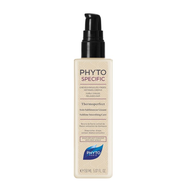 phytospecificthermoperfect.jpg Tube of Phyto Specific Thermoperfect Sublimating Smoothing Cream by Phyto, a styling cream indicated for heat protection and smoothing.