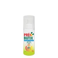 Spray  of  Pre-Butix  Deet  30%  Deet  Anti-Mosquito  Spray,  a  repellent  indicated  for  protecting  skin  against  mosquitoes  and  ticks.
