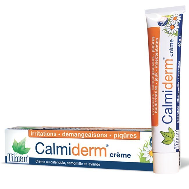 tccremeg.jpg Tube of Tilman Calmiderm Mosquito Anti-Bite Cream by Tilman, a soothing cream indicated for skin irritated by insect bites.