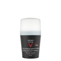 Bottle  of  Vichy  Homme  Extreme  Control  Anti-Perspirant  72h  Roll-On  Deodorant  by  Vichy,  a  roll-on  indicated  for  excessive  sweating.