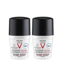 Box  of  Vichy  Homme  Duo  48h  Roll-On  Anti-Perspirant  Deodorant  Anti-Stains  by  Vichy,  a  roll-on  indicated  for  48h  antiperspirant  protection.