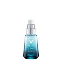 Product  container  of  Vichy  Mineral  89  Eyes  Fortifying  and  Repairing  Hyaluronic  Acid  Gel  by  Vichy,  a  gel  indicated  for  eye  puffiness.