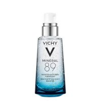Bottle  of  Vichy  Mineral  89  Booster  Serum  by  Vichy,  a  concentrated  serum  indicated  for  skin  hydration  and  protection.