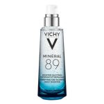 Bottle of Vichy Mineral 89 Serum Booster by Vichy, a concentrated serum indicated for skin strengthening and hydration.