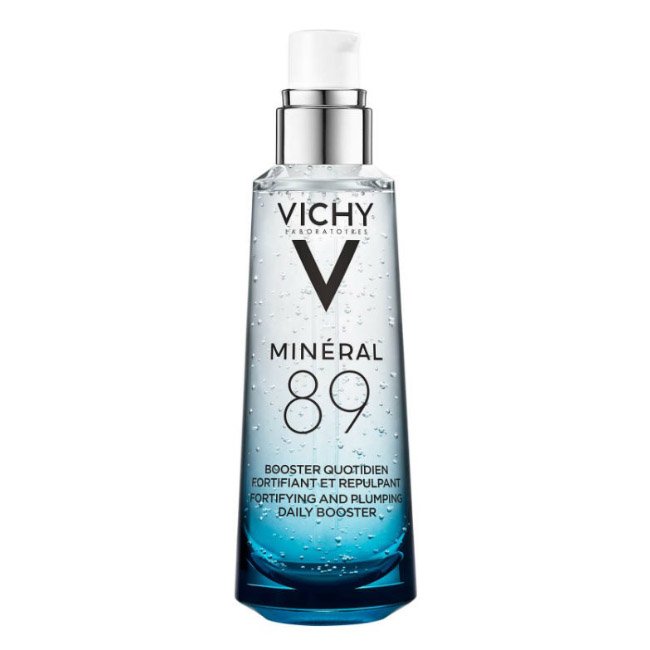 vichymineral89serum75.jpg Bottle of Vichy Mineral 89 Serum Booster by Vichy, a concentrated serum indicated for skin strengthening and hydration.