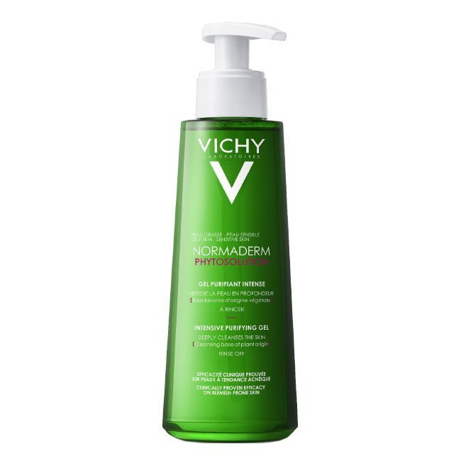 vichynormadermphytosolution400.jpg Bottle of Vichy Normaderm Phytosolution Purifying Cleansing Gel by Vichy, a cleansing gel indicated for oily and acne-prone skin.