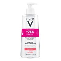 Bottle  of  Vichy  Pureté  Thermale  Mineral  Micellar  Water  by  Vichy,  a  micellar  water  indicated  for  cleansing  sensitive  skin.