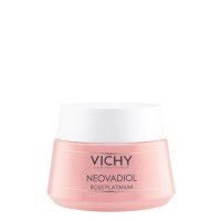 Jar  of  Vichy  Neovadiol  Rose  Platinium  Night  Cream  by  Vichy,  an  anti-aging  cream  indicated  for  revitalizing  mature  and  dull  skin.