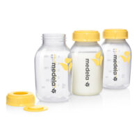 Bottle  of  Medela  Baby  Milk  Bottle  by  Medela,  a  polypropylene  container  indicated  for  the  safe  collection  of  breast  milk.