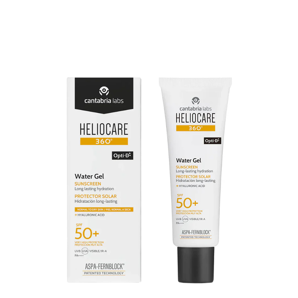 6316802-2-1 Bottle of Heliocare 360 Water Gel by Heliocare, an aqueous gel indicated for facial sun protection.